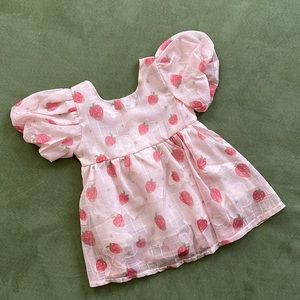 NWT Girl’s Hand Made Pink Strawberry Dress